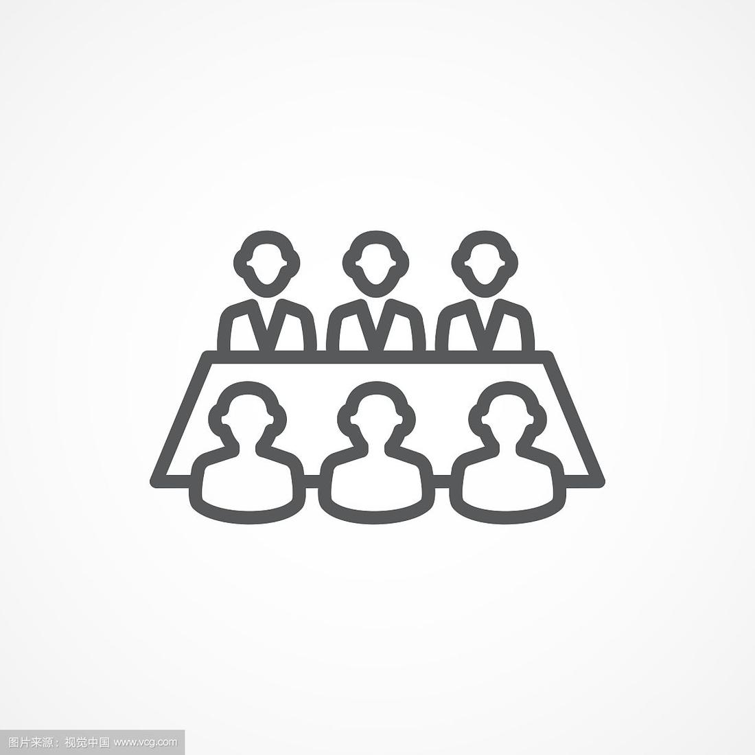 商務(wù)會議圖標(biāo)矢量線藝術(shù)商務(wù)咨詢標(biāo)志